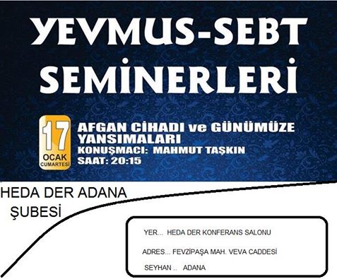 Yevmus-Sebt Seminerleri Adana